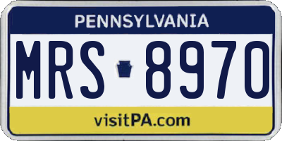 PA license plate MRS8970