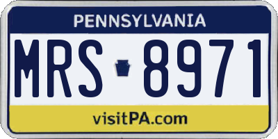 PA license plate MRS8971