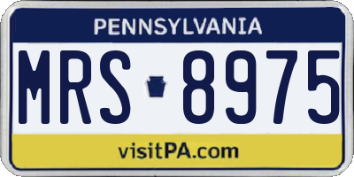 PA license plate MRS8975