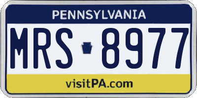 PA license plate MRS8977