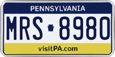 PA license plate MRS8980