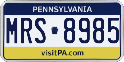 PA license plate MRS8985