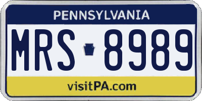 PA license plate MRS8989