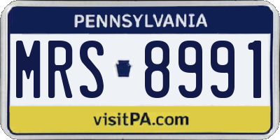 PA license plate MRS8991