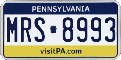 PA license plate MRS8993
