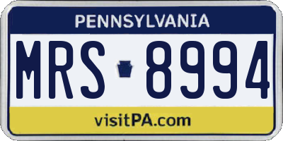 PA license plate MRS8994