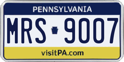 PA license plate MRS9007