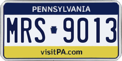 PA license plate MRS9013