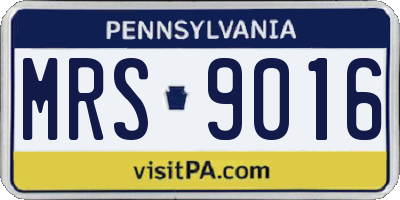 PA license plate MRS9016