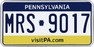 PA license plate MRS9017