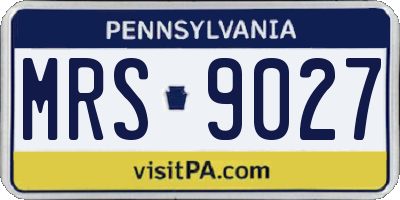 PA license plate MRS9027