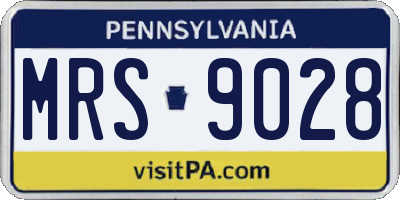 PA license plate MRS9028