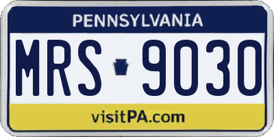 PA license plate MRS9030