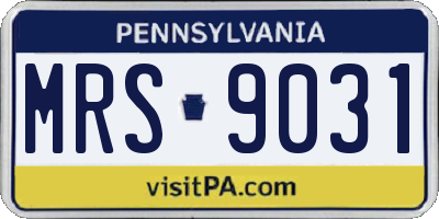 PA license plate MRS9031