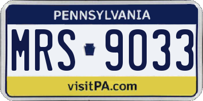 PA license plate MRS9033