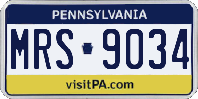 PA license plate MRS9034