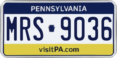 PA license plate MRS9036