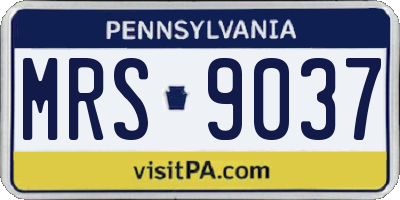 PA license plate MRS9037