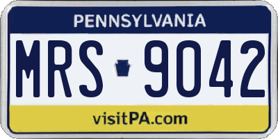 PA license plate MRS9042