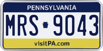 PA license plate MRS9043