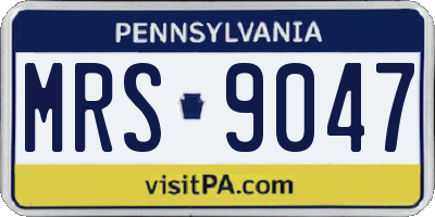 PA license plate MRS9047