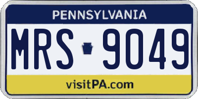 PA license plate MRS9049