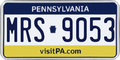 PA license plate MRS9053