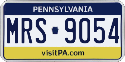 PA license plate MRS9054