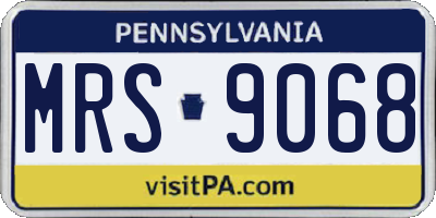 PA license plate MRS9068