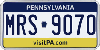 PA license plate MRS9070