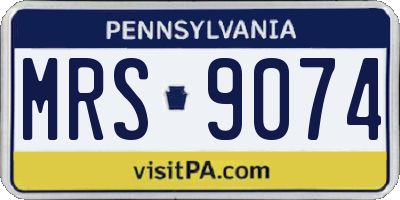 PA license plate MRS9074