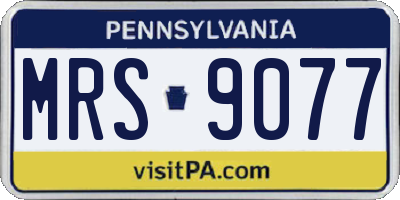 PA license plate MRS9077