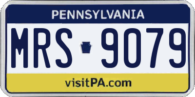 PA license plate MRS9079