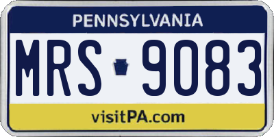 PA license plate MRS9083