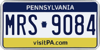 PA license plate MRS9084