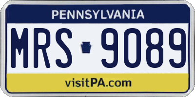 PA license plate MRS9089
