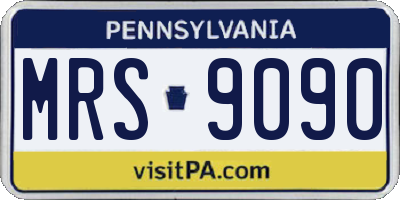 PA license plate MRS9090