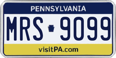 PA license plate MRS9099