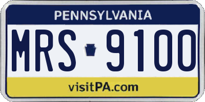 PA license plate MRS9100