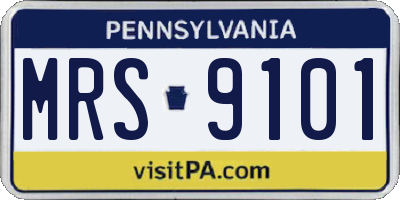 PA license plate MRS9101