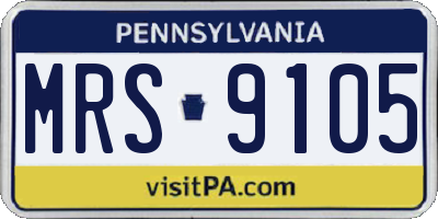 PA license plate MRS9105
