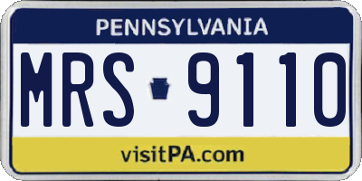 PA license plate MRS9110
