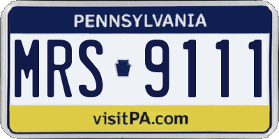PA license plate MRS9111