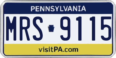 PA license plate MRS9115