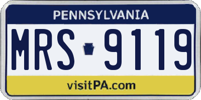 PA license plate MRS9119