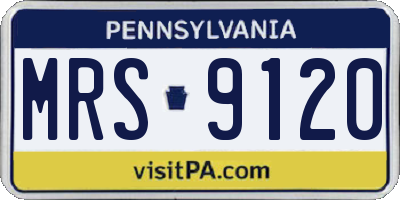 PA license plate MRS9120