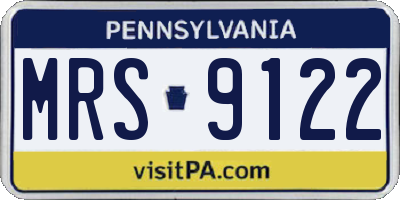 PA license plate MRS9122