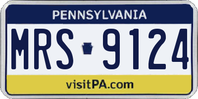 PA license plate MRS9124