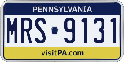 PA license plate MRS9131