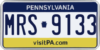 PA license plate MRS9133